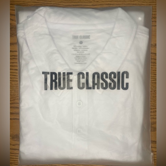 True Classic White Polo Shirt 2XL - Buttery Soft Slim Fit Comfort Tee - Picture 3 of 8
